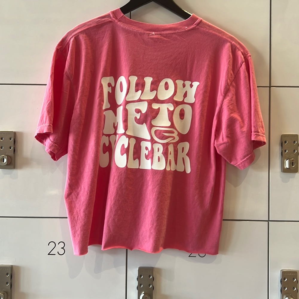Cyclebar cropped comfort colors tee
